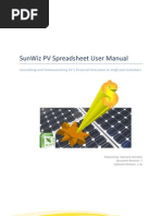 Download SunWiz PV Spreadsheet User Manual v13 by Warwick Johnston SN32222068 doc pdf