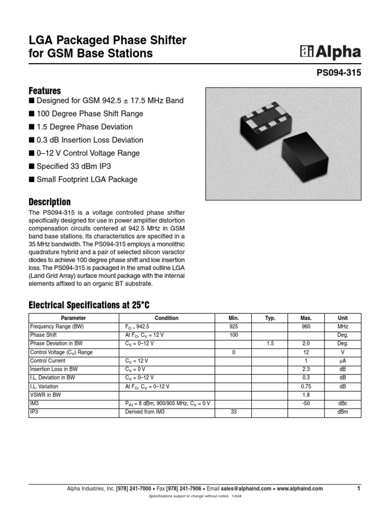 Datasheet Ps094 Pdf Pdf Decibel Electrical Circuits