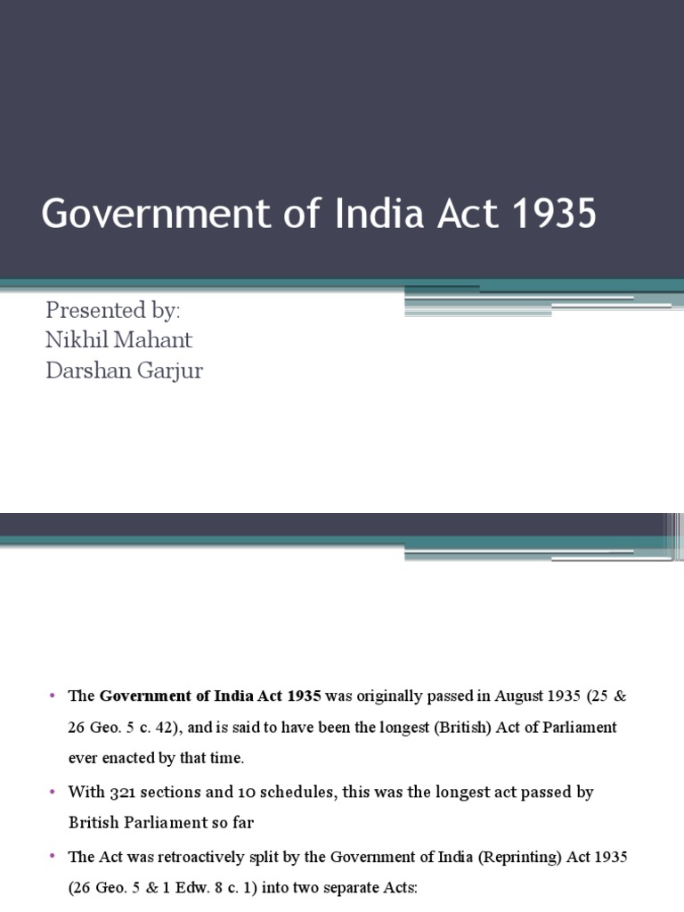 government of india act 1935 essay