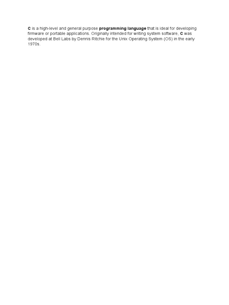 Defination of C | PDF | C (Programming Language) | Operating System