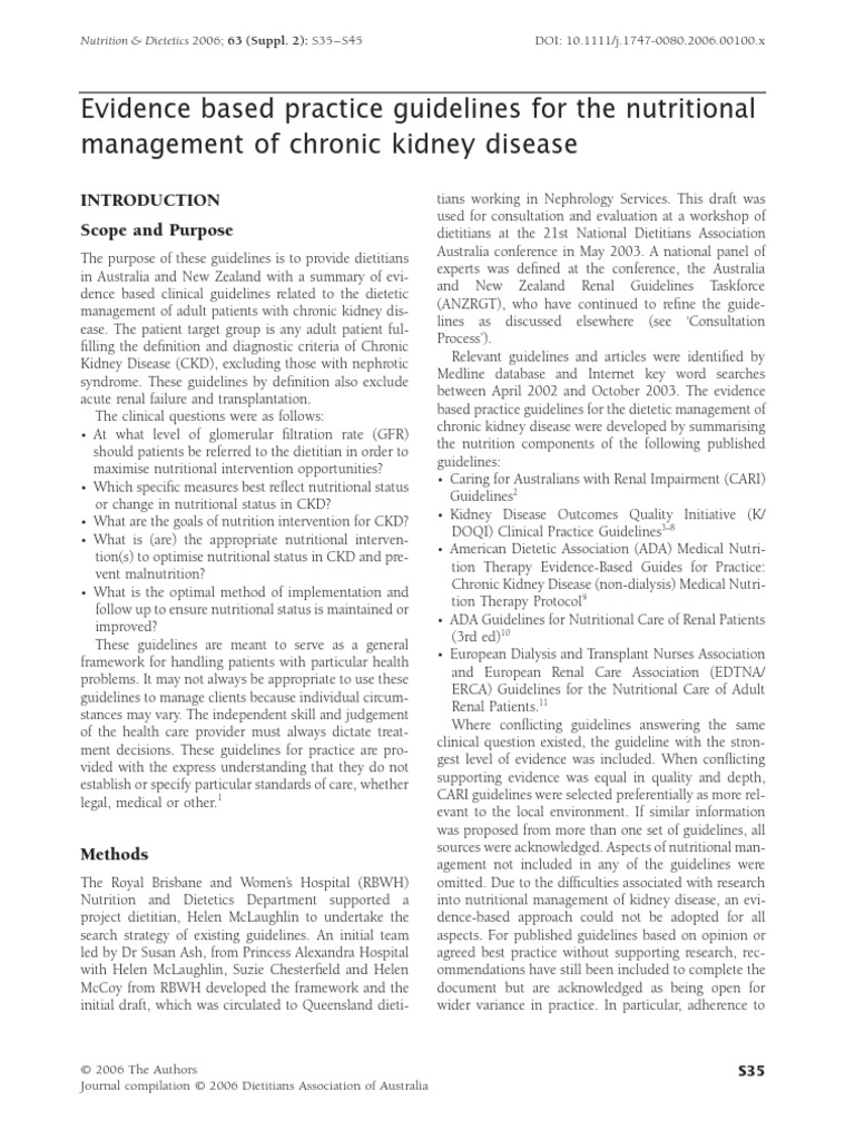 Evidence Based Practice Guidelines For The Nutritional Management of ...