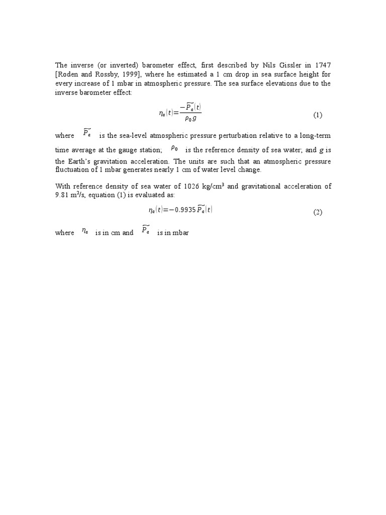 The Inverse Barometer Effect PDF