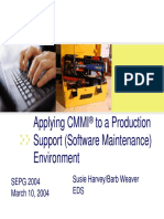 Applying CMMI To A Production Support (Software Maintenance) Environment