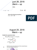 Day 1 Equations of Circles 8 25 16