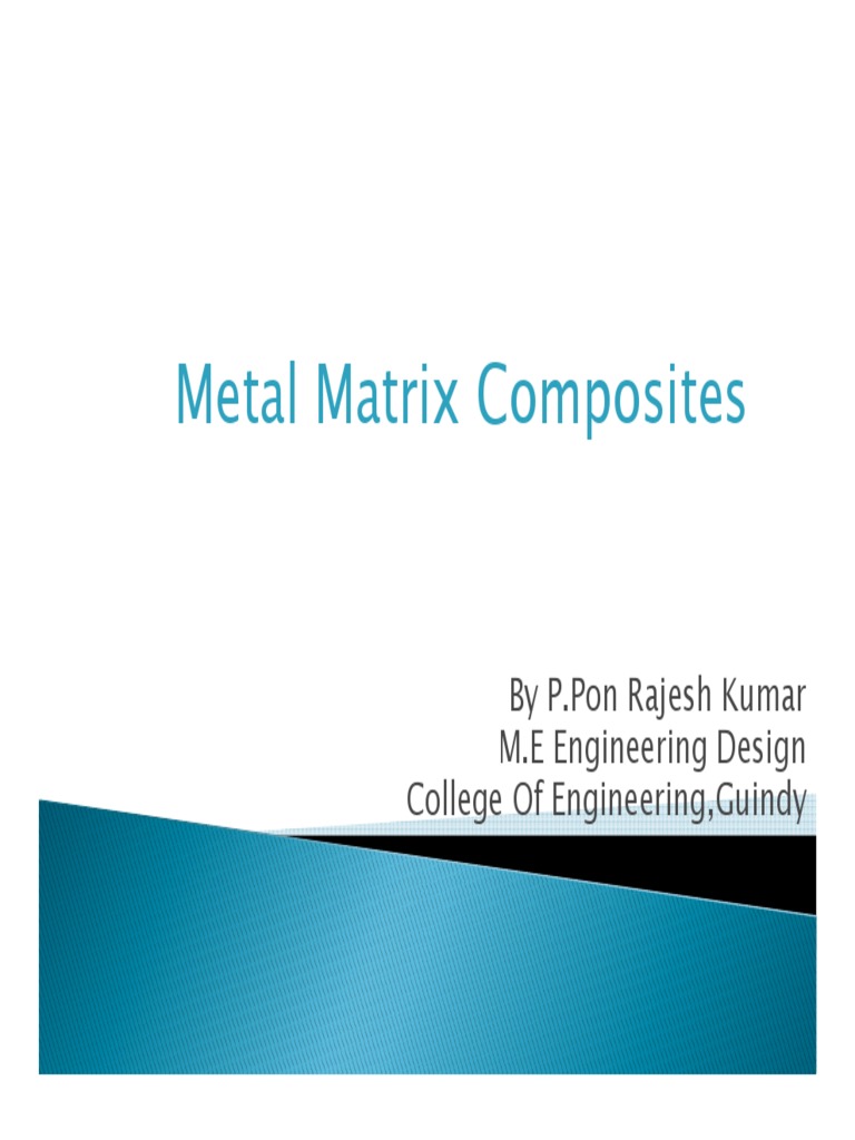 Metal Matrix Composites | PDF | Composite Material | Chemical Product ...