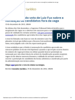 ConJur - Leia o Voto de Luiz Fux Sobre a Nomeação de Candidatos Fora Da Vaga