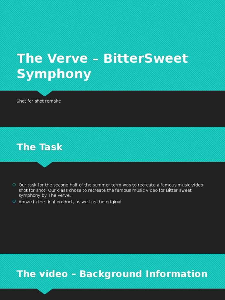 Bittersweet Symphony - Shot For Shot Remake | PDF | Leisure ...