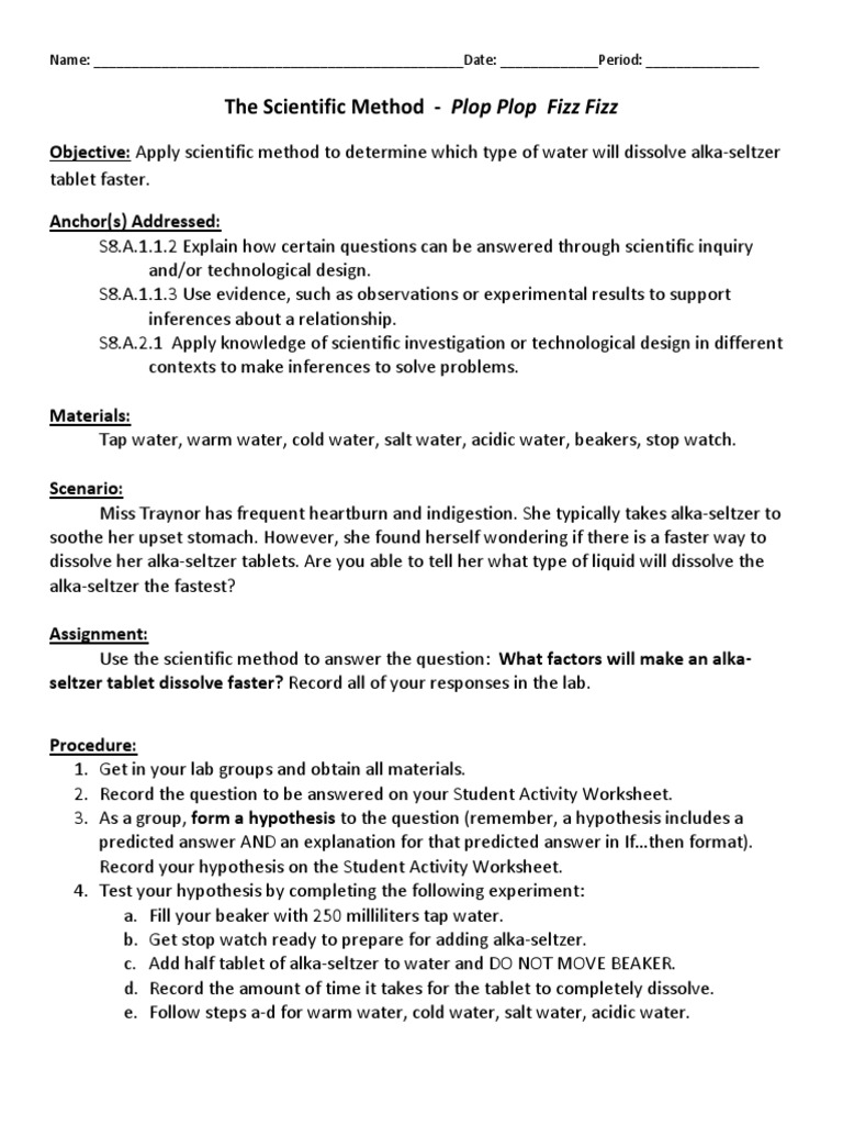 Scientific Method Experiment Scientific Method