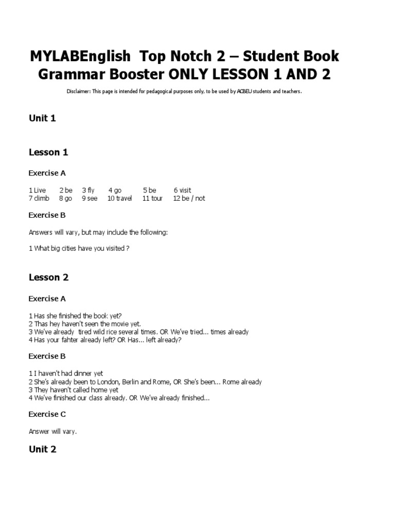 Top Notch 2 Studentgrammarboosterlesson1and2 PDF
