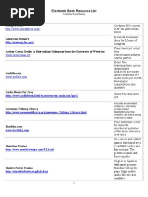 e Book Resource List Full