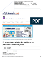 Protocolo de Visita Domiciliaria en Pacientes Hemipléjicos - Artículo de Fisioterapia