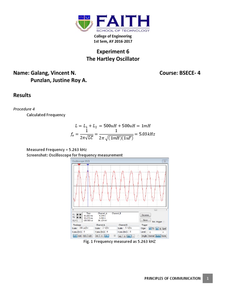 Result 6 the Hartley Oscillator Electronic Oscillator Inductor