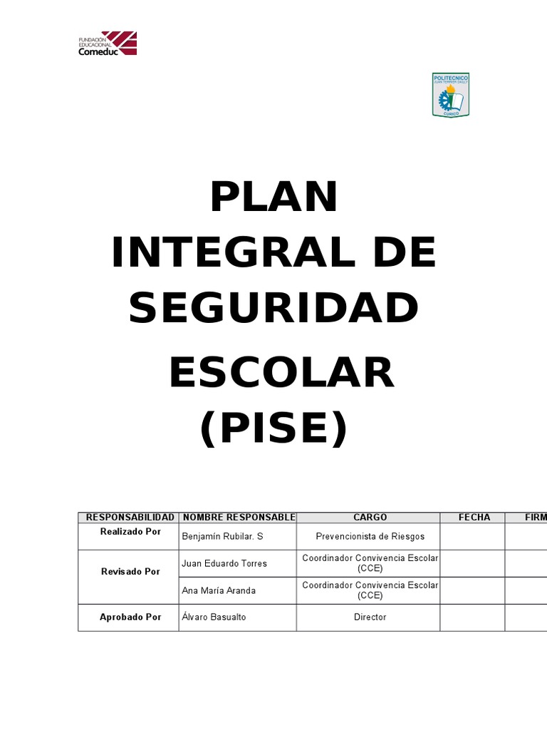 Pise - Plan Integral de Seguridad Escolar | PDF | Temblores | Naturaleza