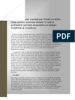 Primul Premolar Mandibular Folosit CA Dinte Stalp Pentru Extensia Distala in Cadrul Protezelor Partiale Amavobile