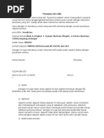 Contoh Surat Penamatan Sewa Rumah
