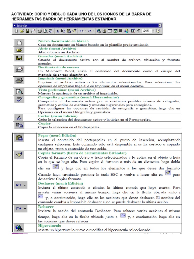 Barra de Herramientas Estándar