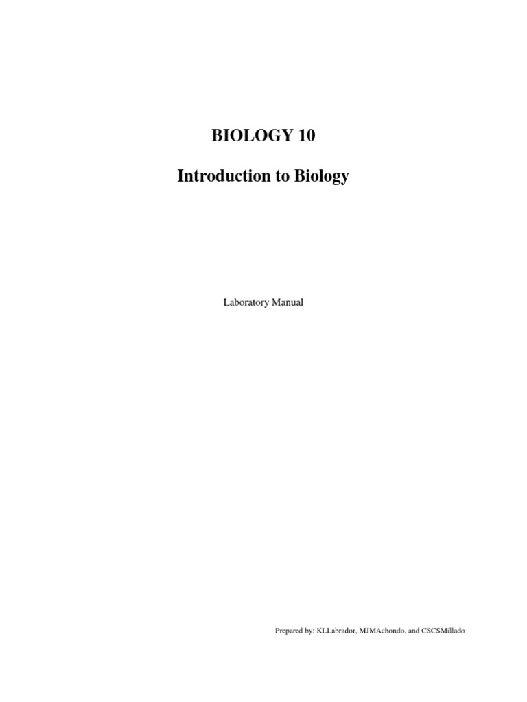 BIO 10 Laboratory Manual | PDF | Plant Stem | Tissue (Biology)