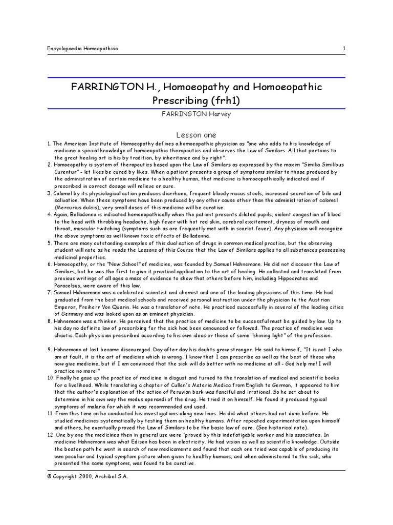 Homoeopathy and Homoeopathic Prescribing | PDF | Homeopathy | Medical ...