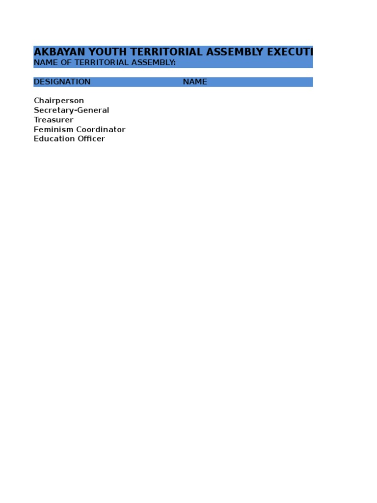 Territorial Assembly Form | PDF