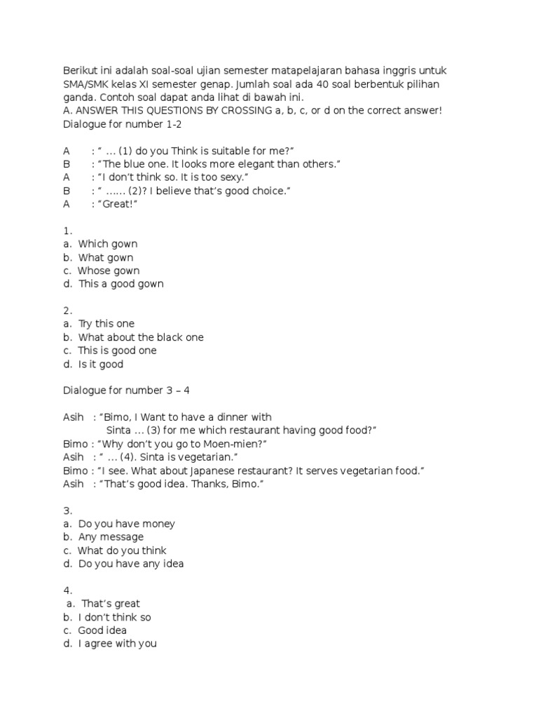 Contoh Soal Bahasa Inggris Short Message Contoh Soal Terbaru