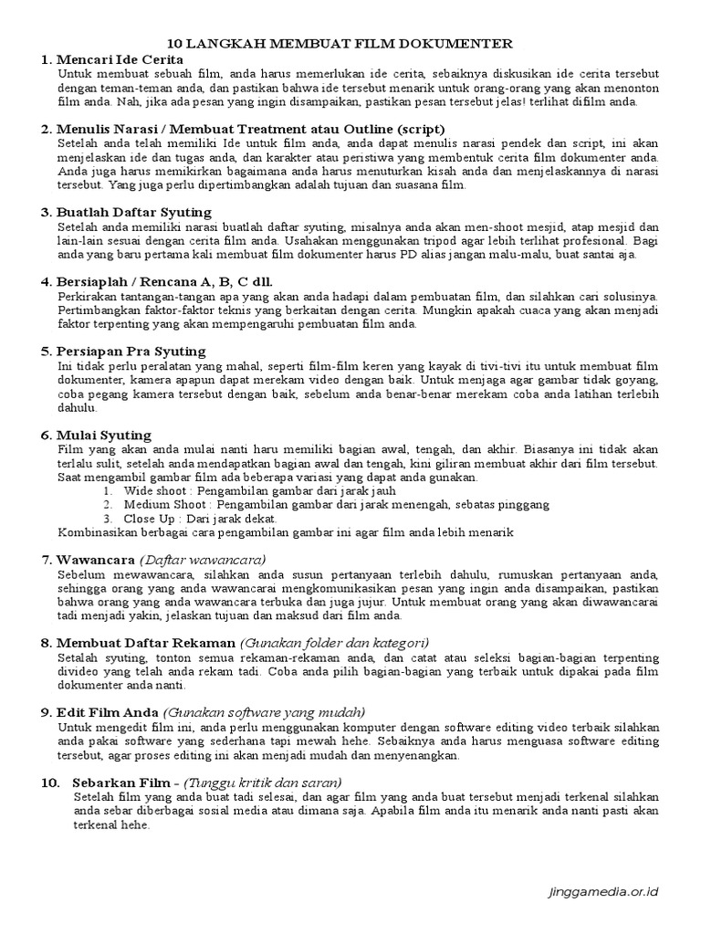 Membuat Film Dokumenter Dengan Mudah