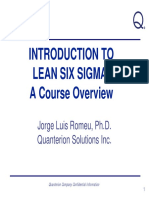 Introduction To Lean Six Sigma: A Course Overview: Jorge Luis Romeu, Ph.D. Quanterion Solutions Inc