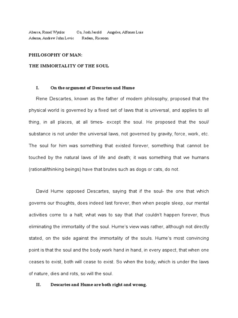 The Immortality Of The Soul Pdf Soul Consciousness