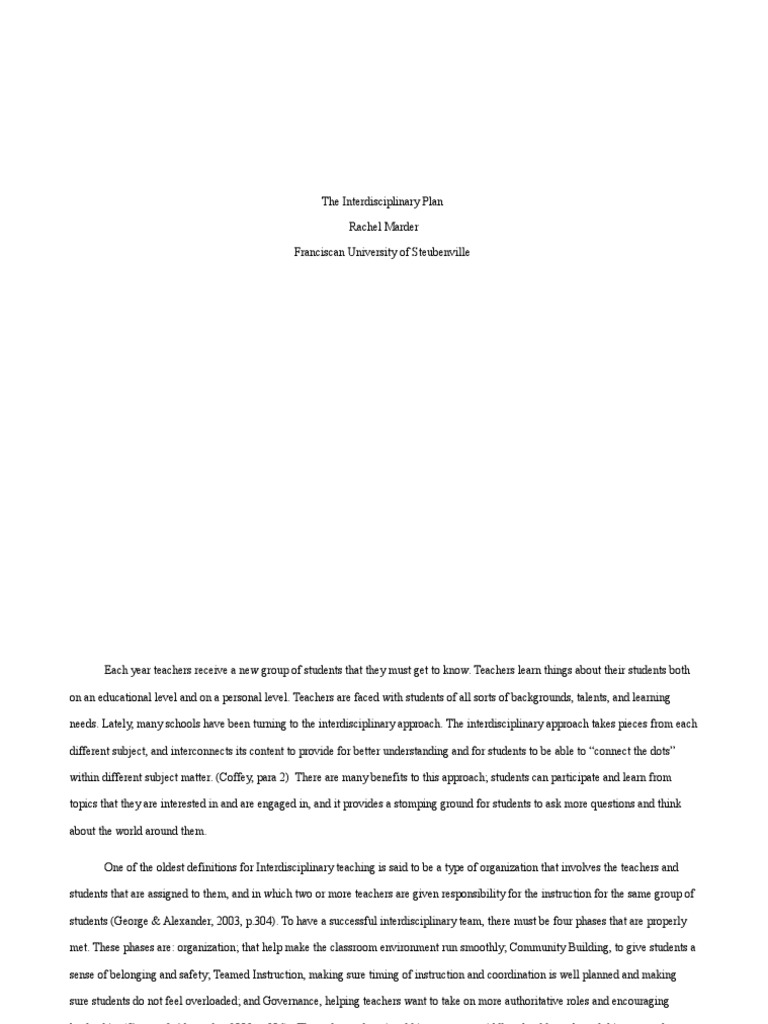 Interdisciplinary Teaching Strategies | PDF | Interdisciplinarity ...