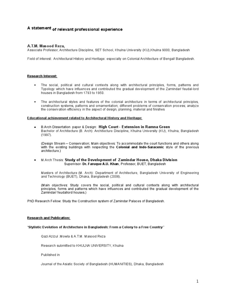 Architectural Heritage Expertise in Bangladesh | PDF | Bangladesh | Thesis