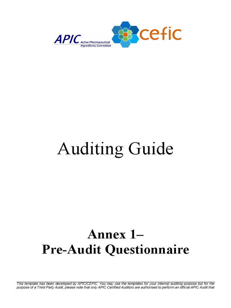 Pre-Audit Questionnaire Template | PDF | Audit | Internal Audit