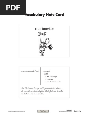Vocabulary Note Card  