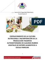 Unidades Didácticas Del Cambio de La Cultura Alimentaria y La Cultura Traspatio.