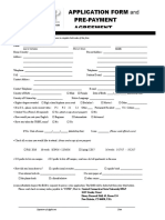 Application Form and Pre-Payment Agreement