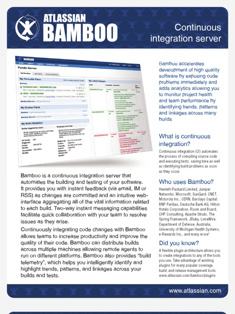 Bamboo: Streamlined CI Server Solutions | PDF | Instant Messaging ...