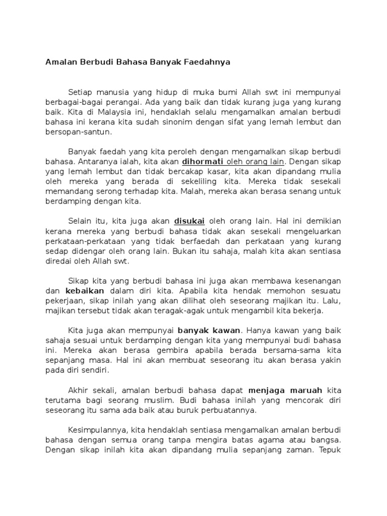 KARANGAN Budi Bahasa  PDF