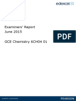 Examiners' Report June 2015 GCE Chemistry 6CH04 01