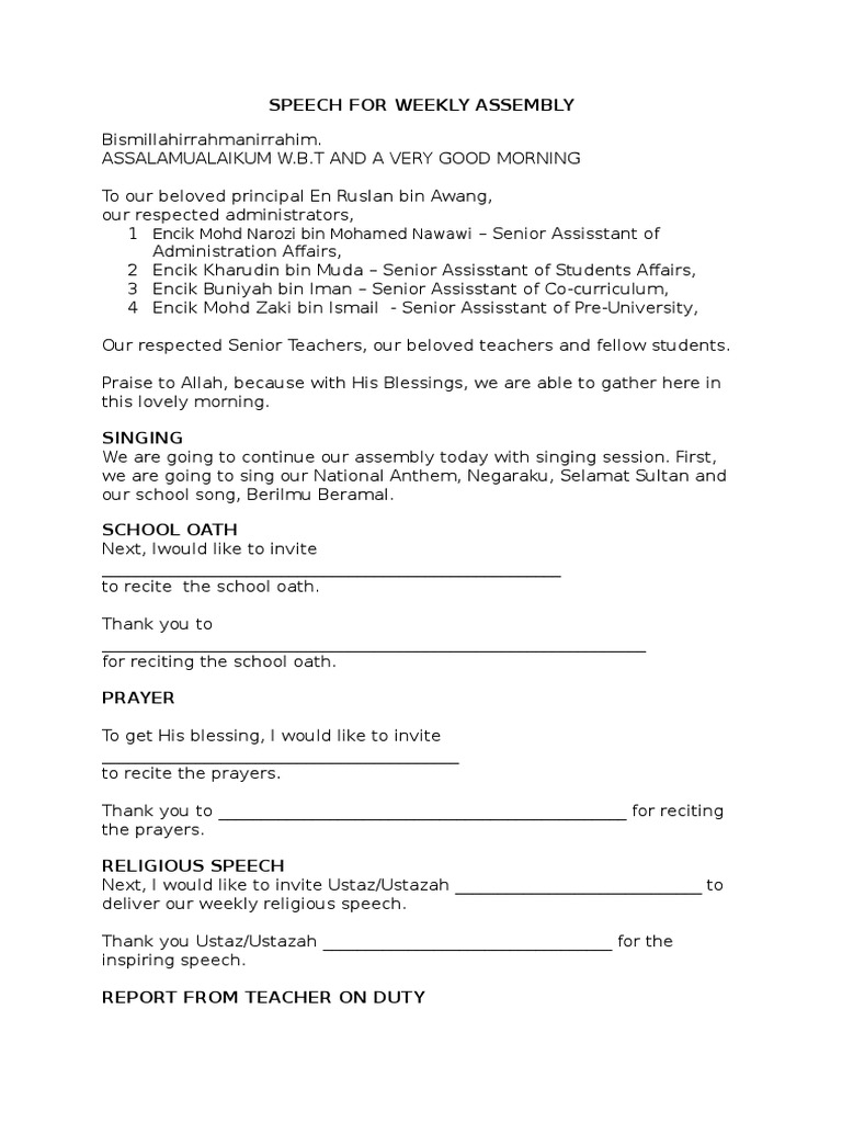 Importance of school assembly picture