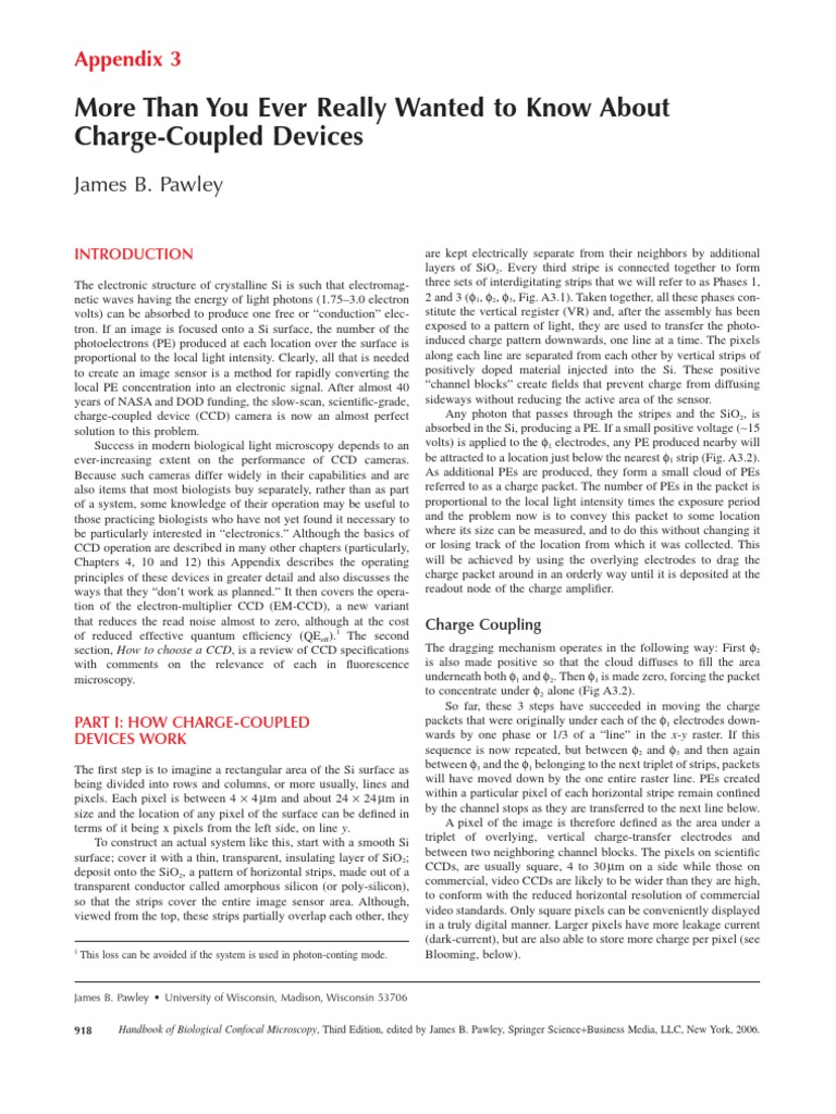 More Than You Ever Really Wanted To Know About ChargeCoupled Devices