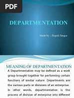 Departmentation