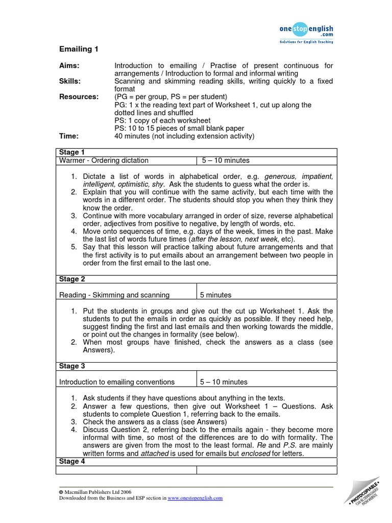 Emailing Teacher Notes PDF | PDF | Email | Reading Comprehension