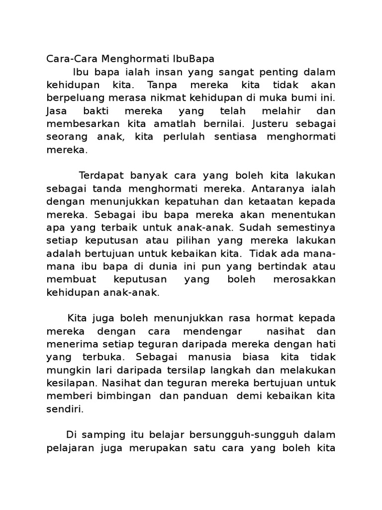 Kebaikan Mendengar Nasihat Ibu Bapa