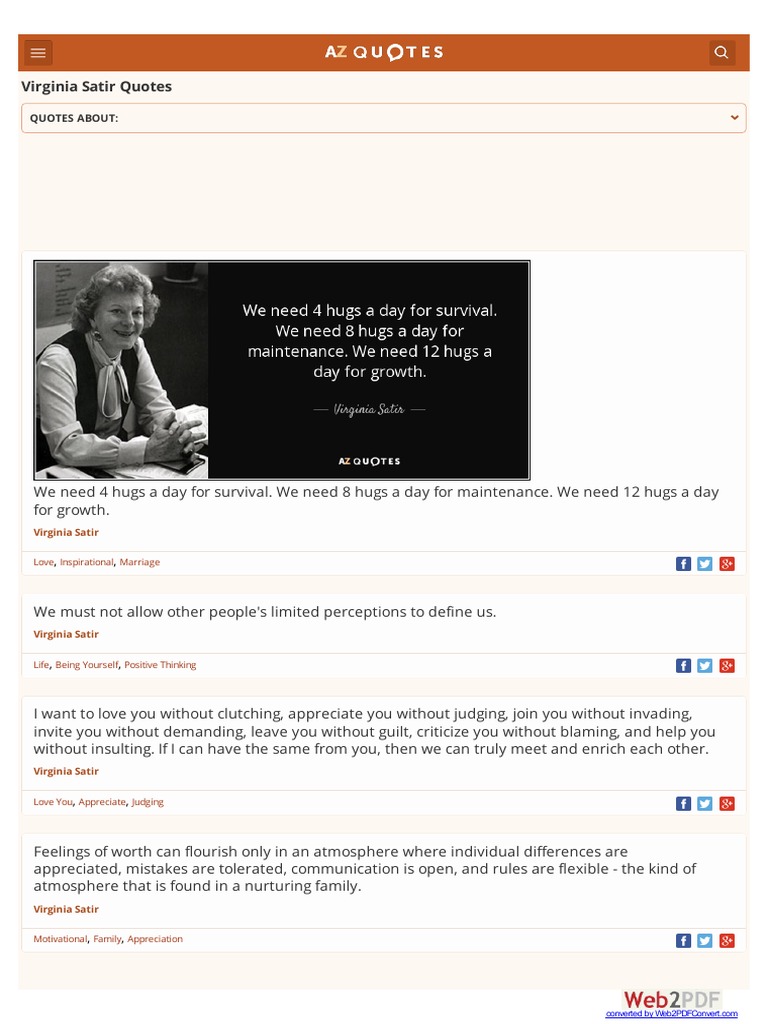 Virginia Satir Connection Quote