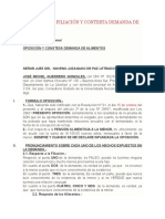 Oposición de Filiación y Contesta Demanda de Alimentos