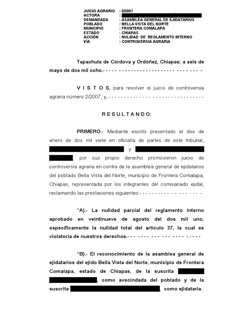 Sentencia Agraria | Derecho Constitucional | Constitución
