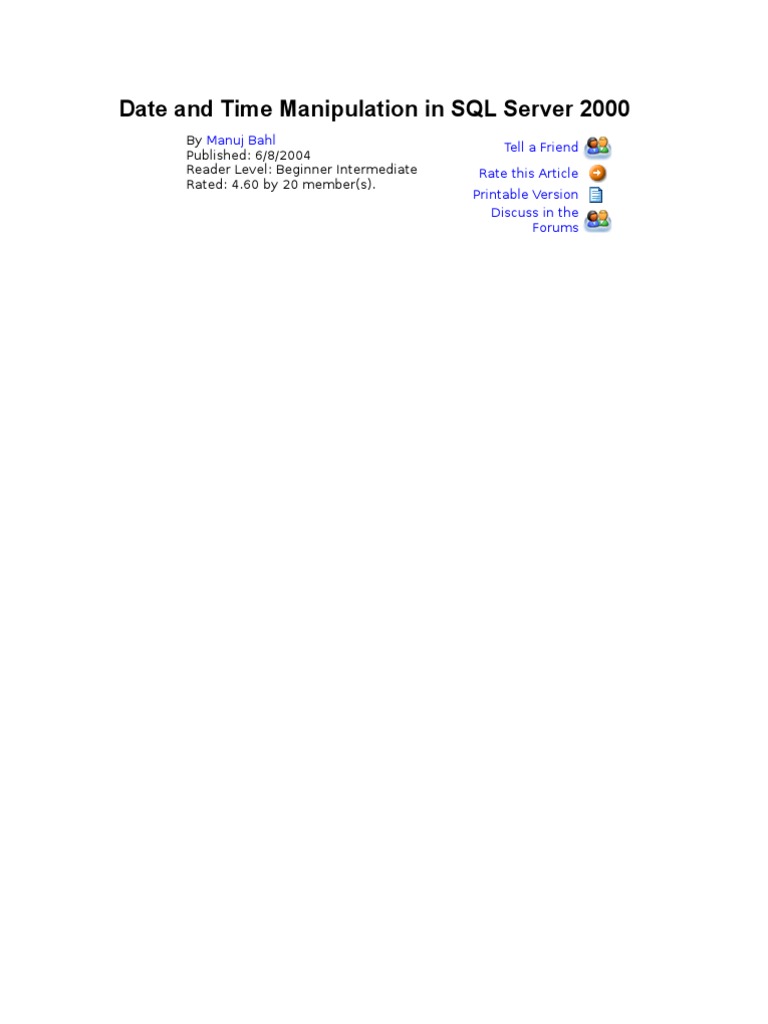 Datetime Help of Sqlserver | PDF | Career & Growth