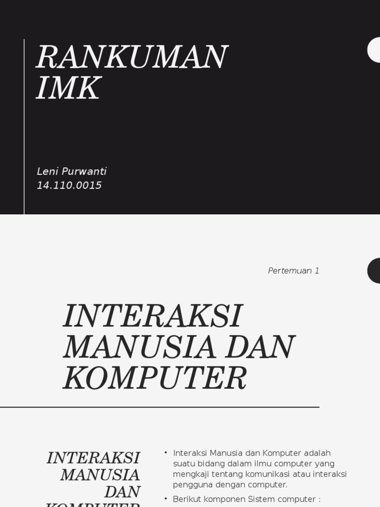 Komponen dan Pentingnya IMK | PDF