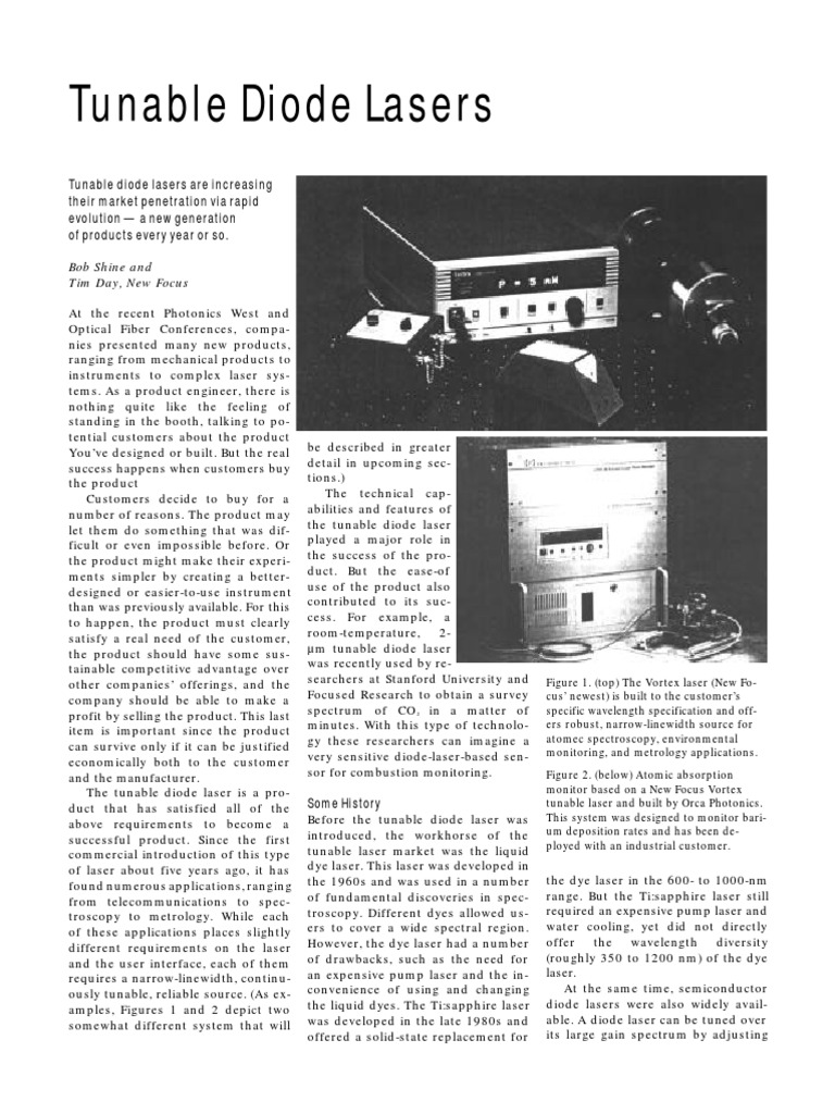 Tunable Diode Lasers PDF Laser Laser Diode