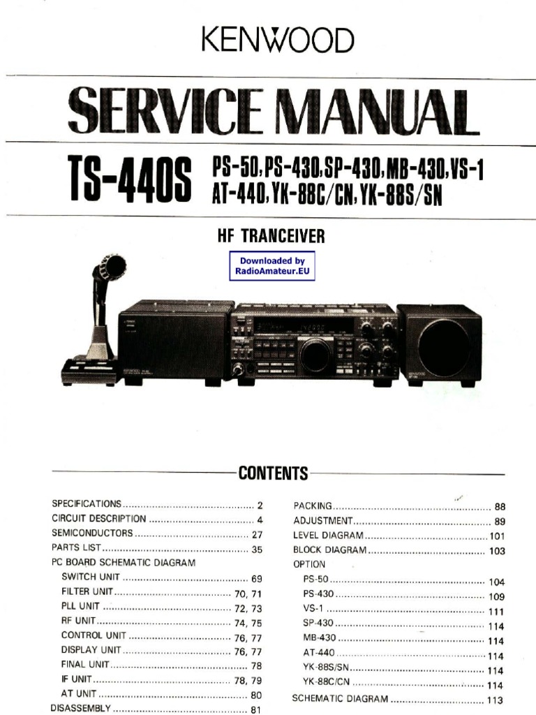 Kenwood TS 440S Service Manual PDF