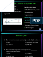 Motion of A Projectile (Section 12.6) : Today's Objectives: In-Class Activities