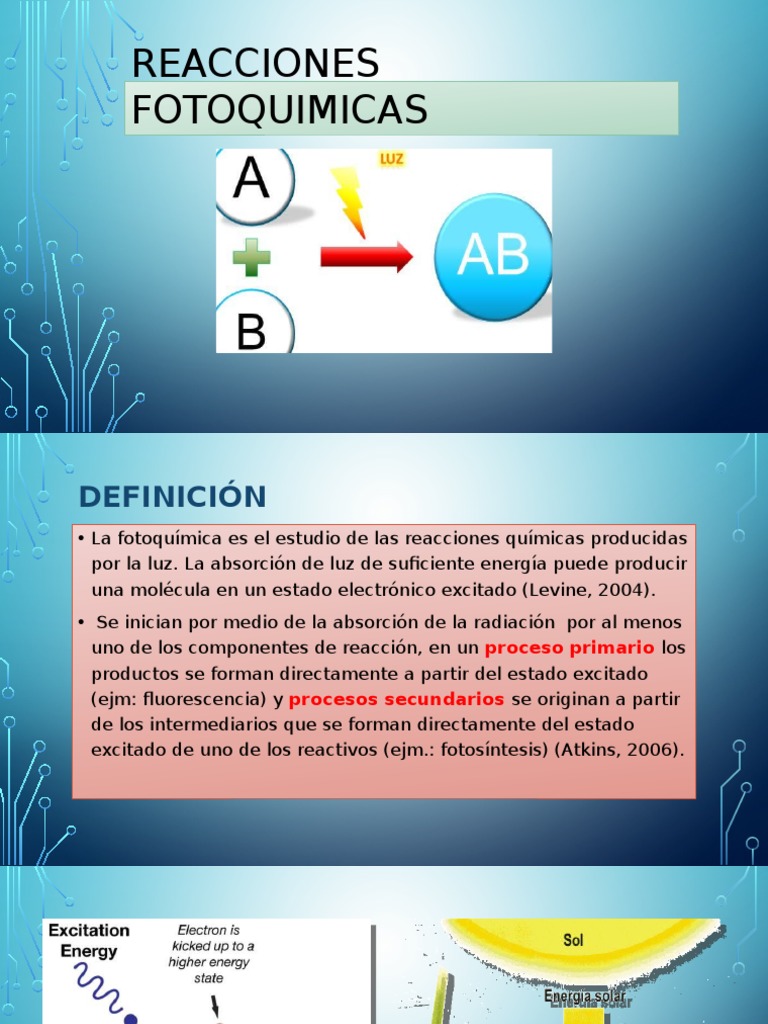 Reacciones fotoqu micas photochemistry photon